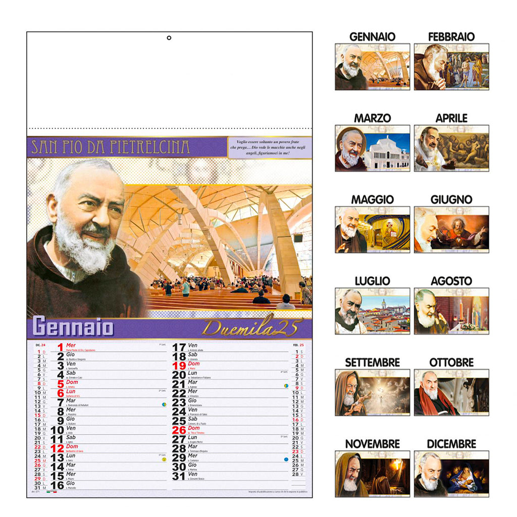 Calendario Padre Pio