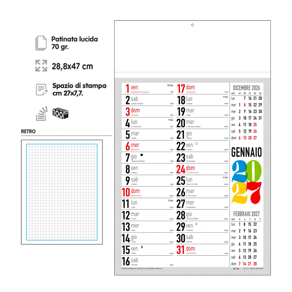 Calendario Olandese Moderno