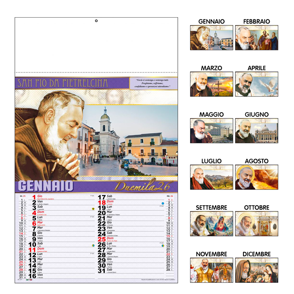 Calendario Padre Pio