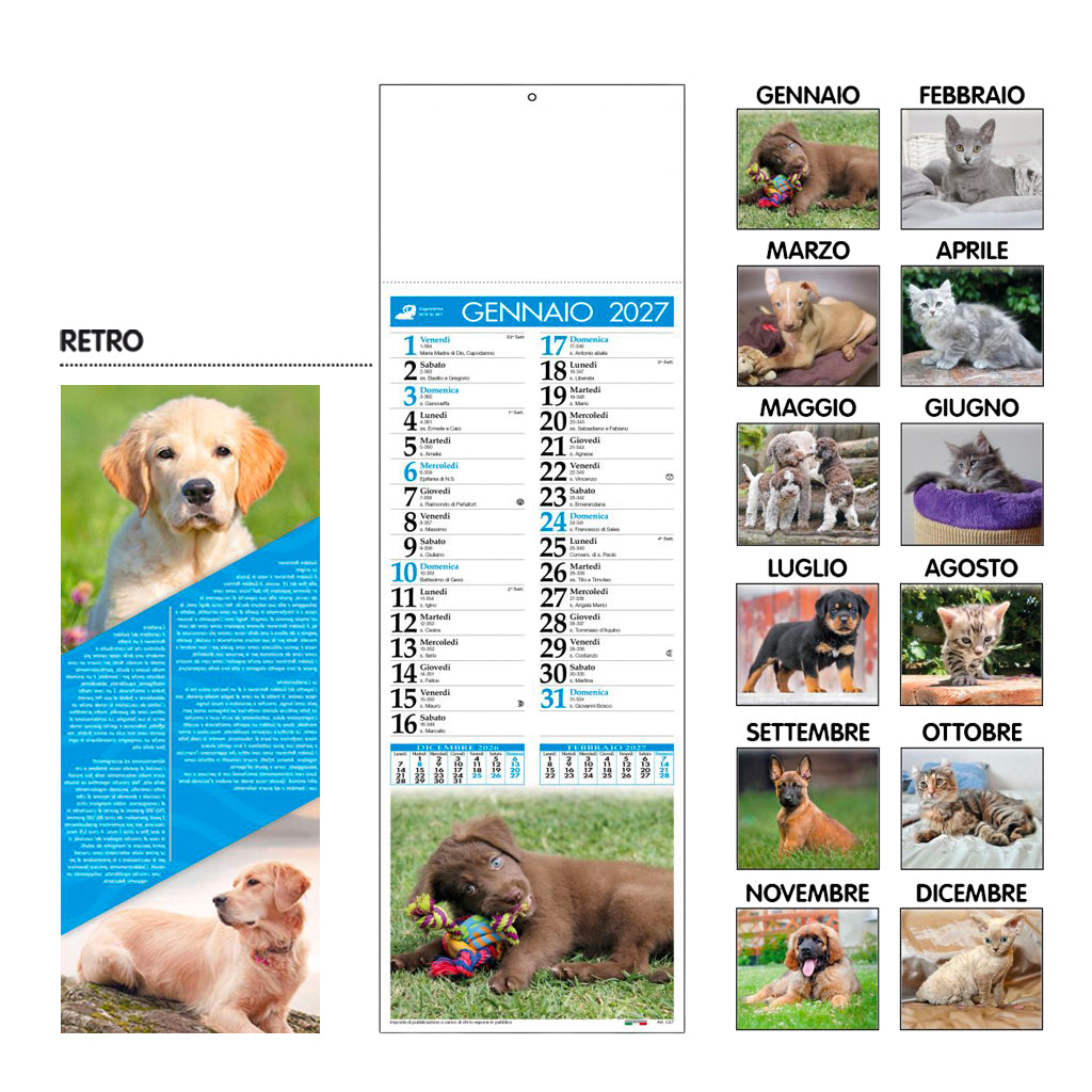 Calendario Slim Cani & Gatti